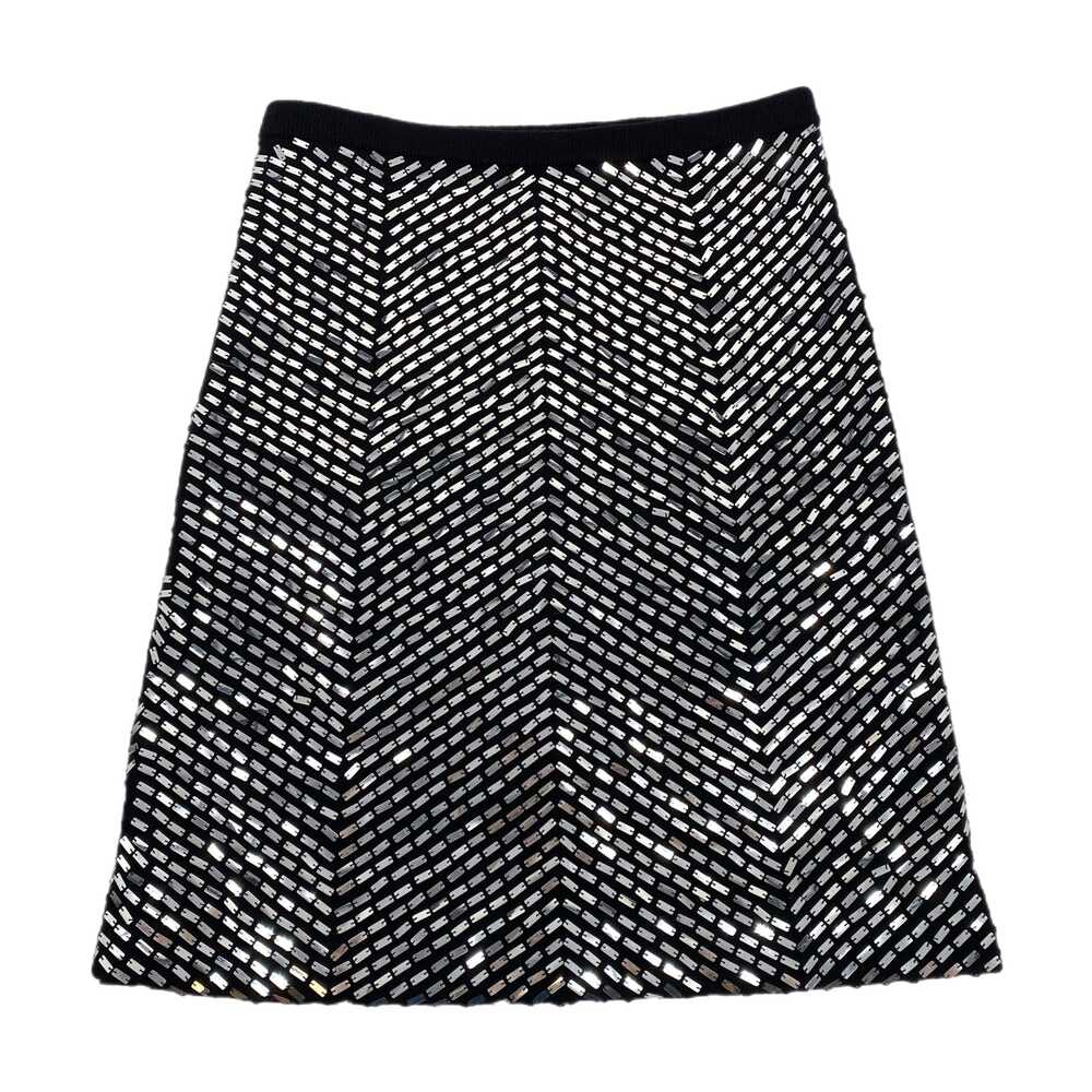 Tory Burch Black Silver Disco Sequin Mini Skirt | Size S